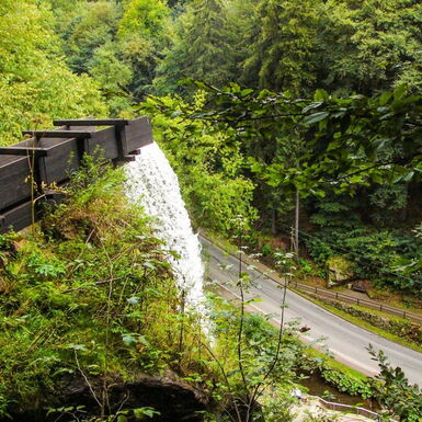 Blick von der Spitze des Trusetaler Wasserfalls